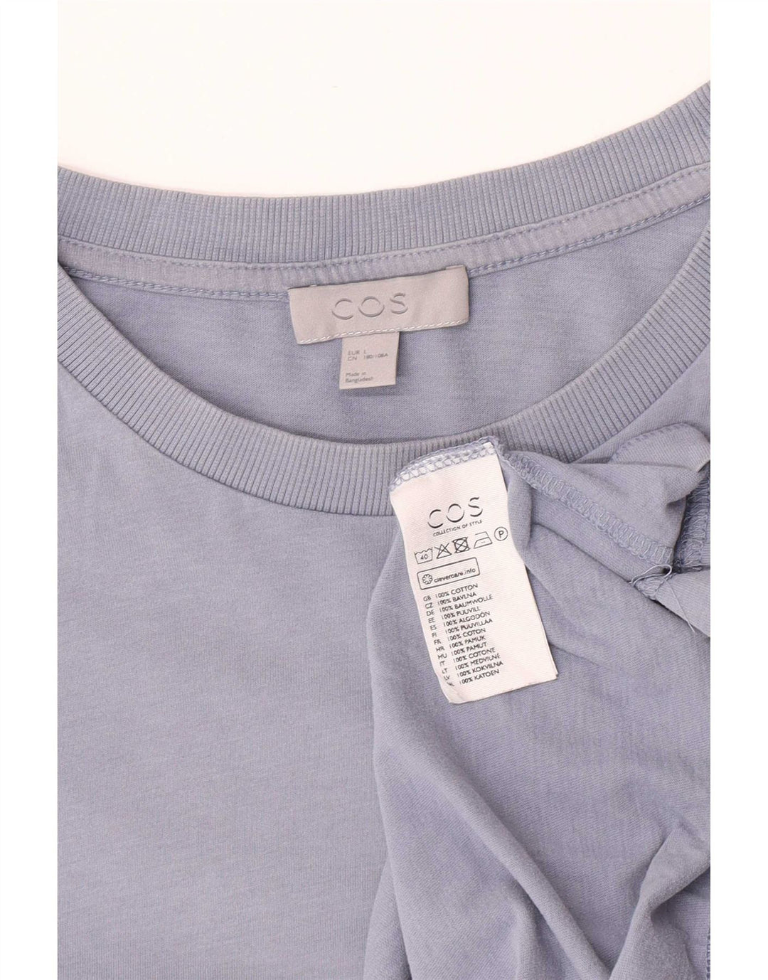 Cos Herren T-Shirt Top Large Blau Baumwolle