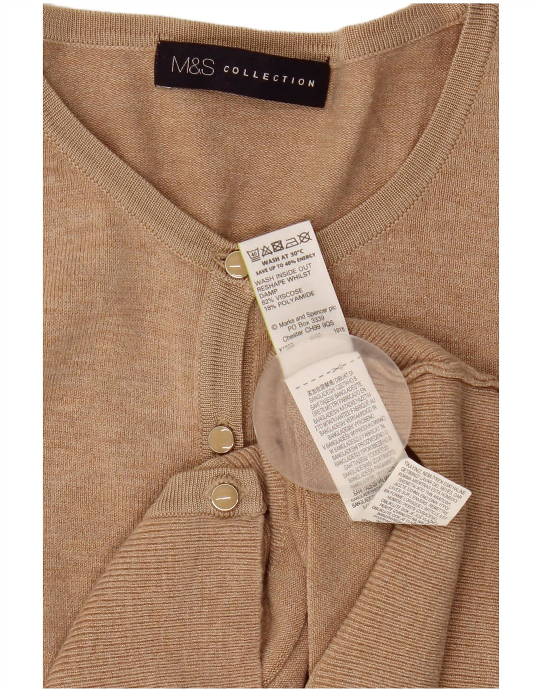 Marks & Spencer Damen-Cardigan-Pullover UK 12 Mittelbeige Viskose