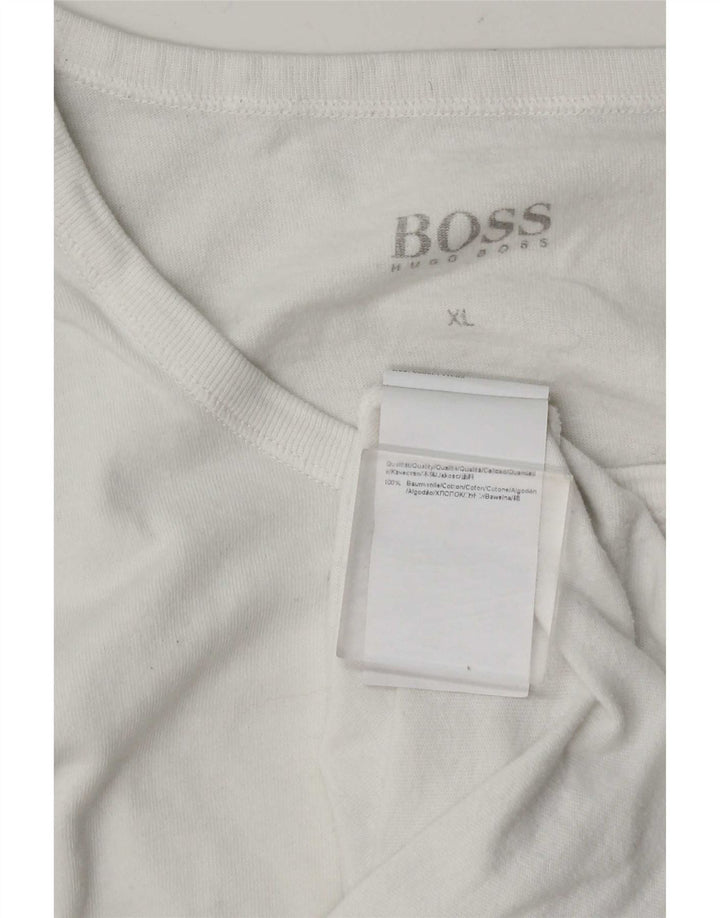 Hugo Boss Herren T-Shirt Top XL Weiße Baumwolle