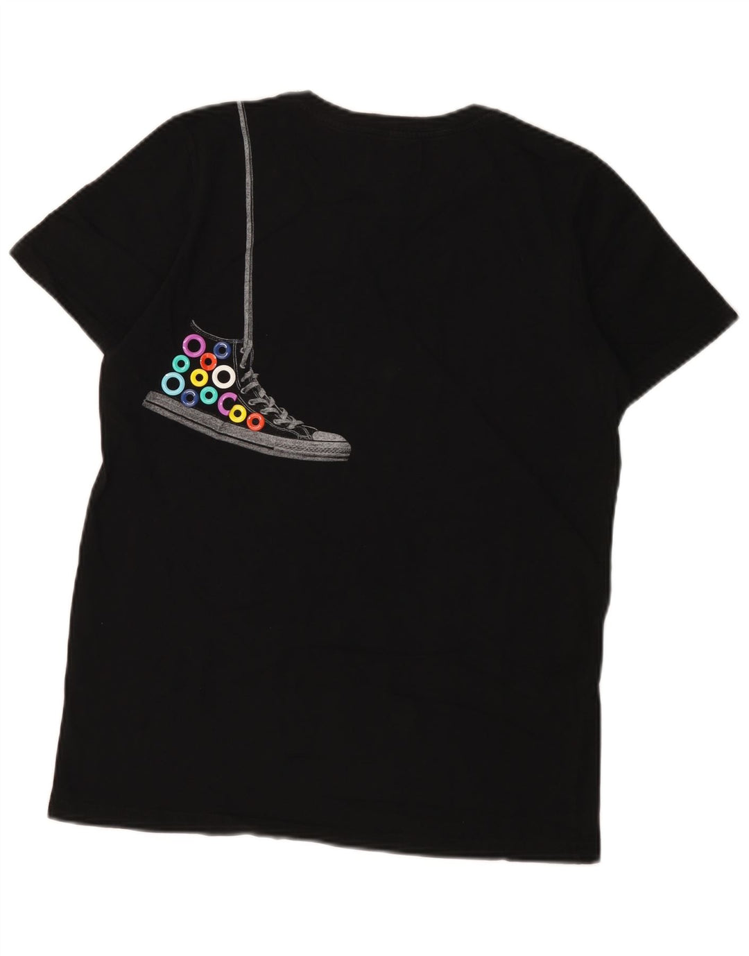 Converse Herren Grafik-T-Shirt-Oberteil aus mittelschwarzer Baumwolle