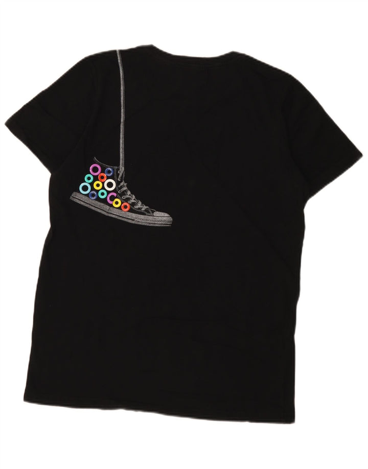 Converse Herren Grafik-T-Shirt-Oberteil aus mittelschwarzer Baumwolle