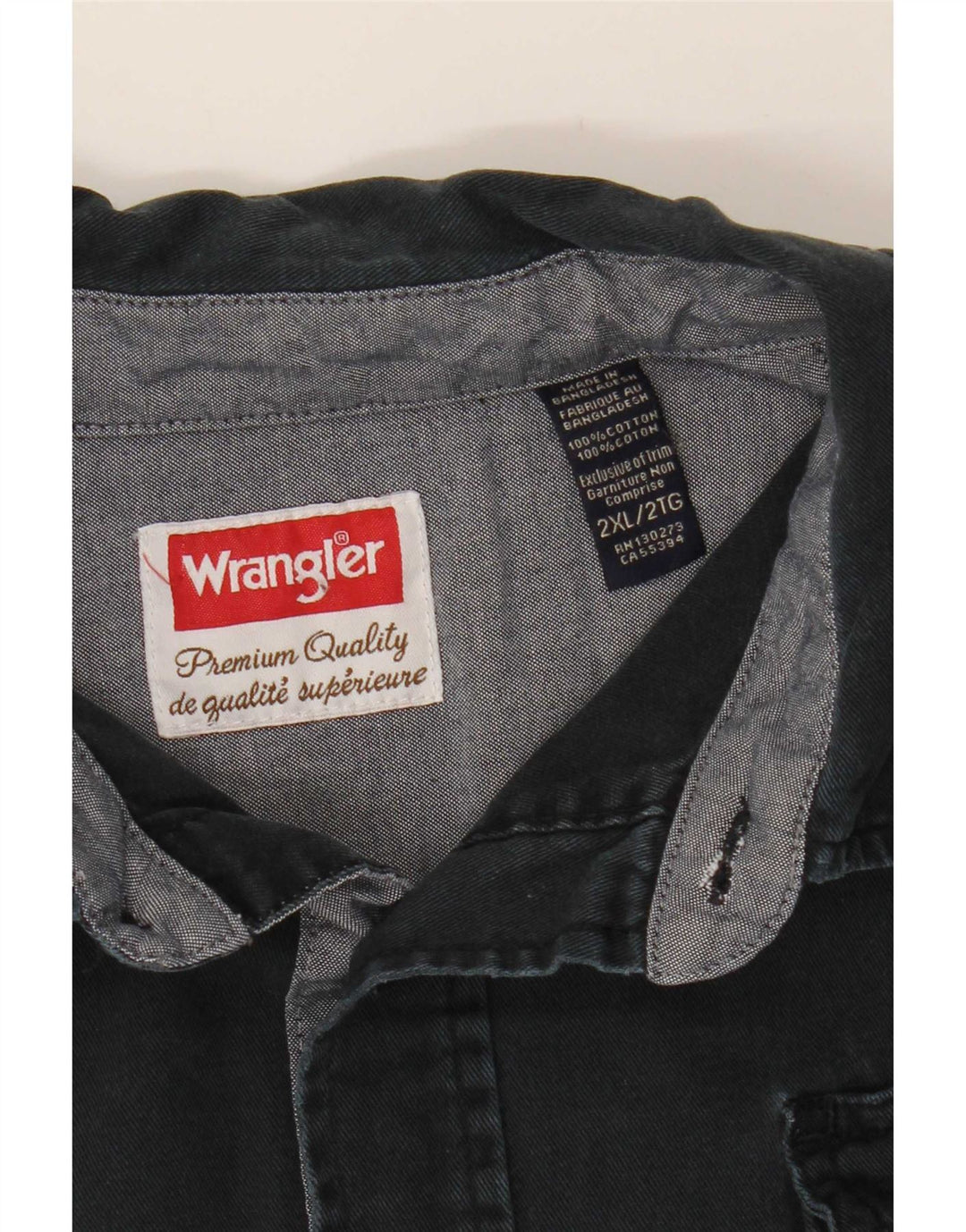 Wrangler Herrenhemd 2XL Marineblaue Baumwolle