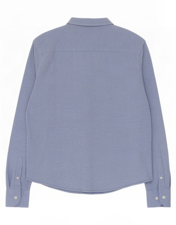 Massimo Dutti Herrenhemd, große blaue Baumwolle