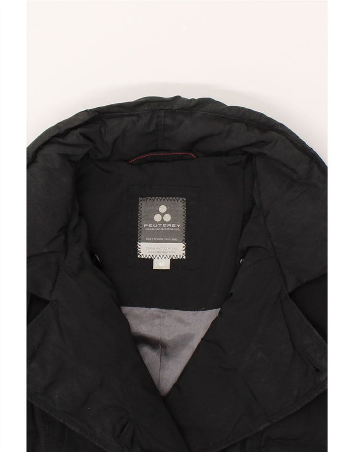 PEUTEREY Womens Double Breasted Padded Coat IT 46 Large Black Polyamide Vintage PEUTEREY and Second-Hand PEUTEREY from Messina Hembry 