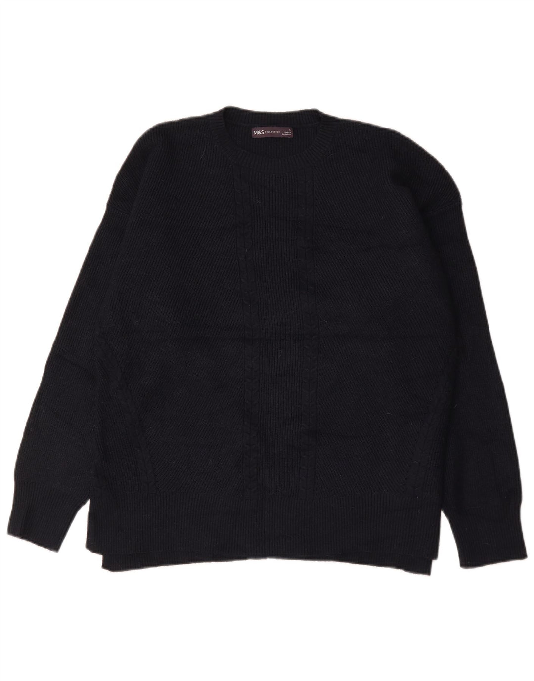 Marks & Spencer Herren-Pullover mit Rundhalsausschnitt, groß, marineblaue Viskose