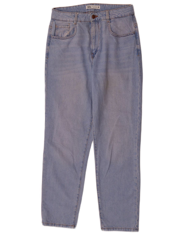 Zara Damen Tapered High Waist Jeans EU 40 Medium W30 L29 Blaue Baumwolle