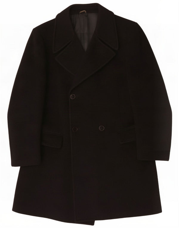 Vintage Herren Zweireiher Mantel UK 36 Small Black