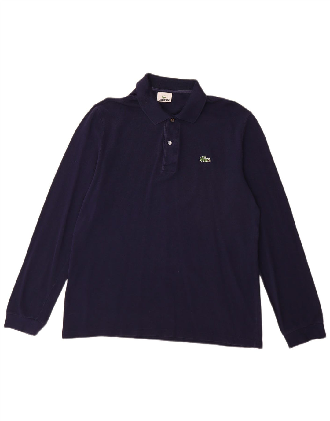 LACOSTE Herren-Langarm-Poloshirt, Größe 4, mittelgroß, marineblau, Baumwolle