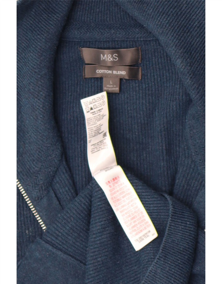 Marks & Spencer Herren-Strickjacke, groß, marineblau, Polyester