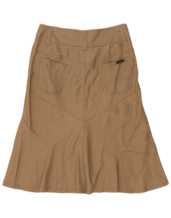 Marlboro Classics Damen A-Linienrock EU 38 Medium W26 Khaki Leinen