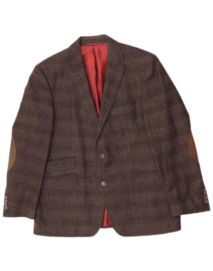 Pierre Cardin Herren-Blazer mit 2 Knöpfen, Gr. 40, groß, braun kariert