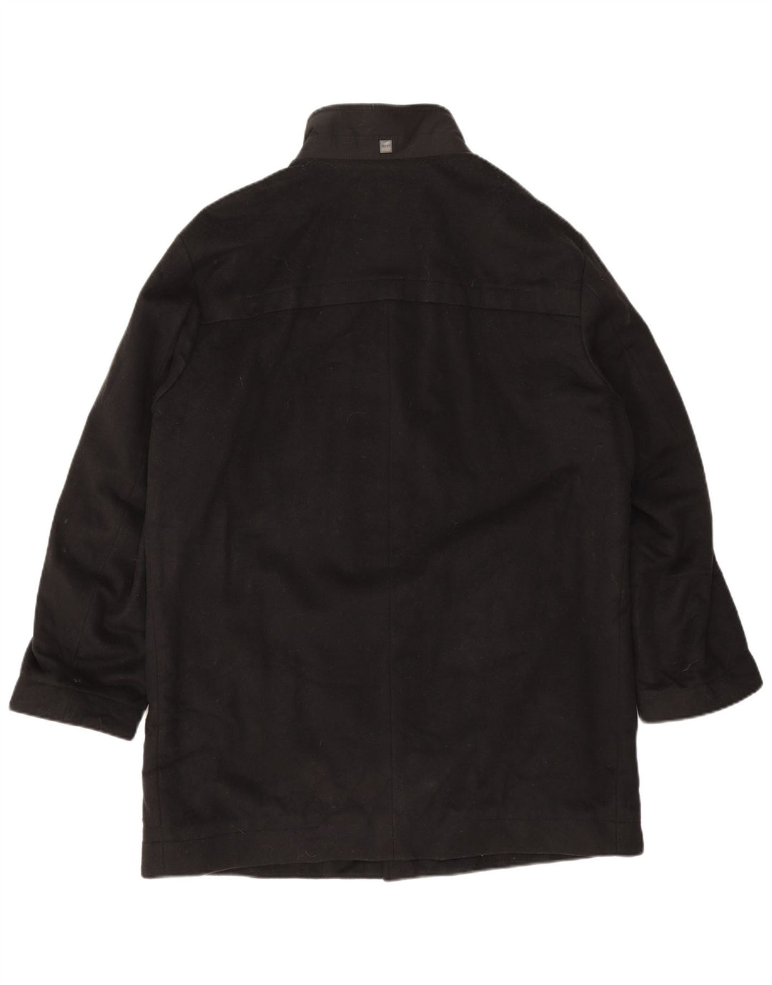 Hugo Boss Herrenmantel UK 40 Große schwarze Schurwolle