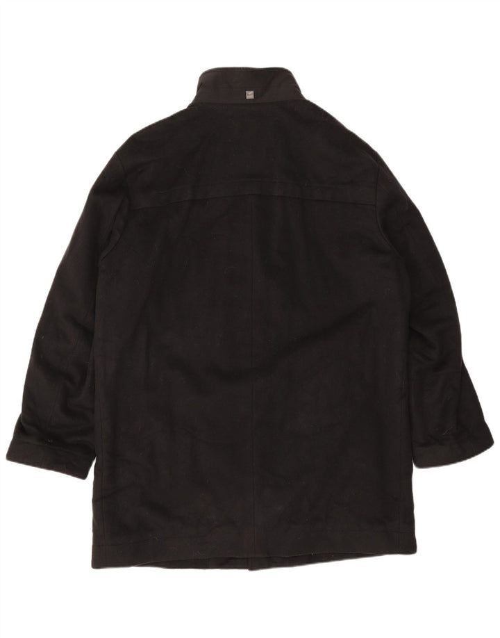 Hugo Boss Herrenmantel UK 40 Große schwarze Schurwolle