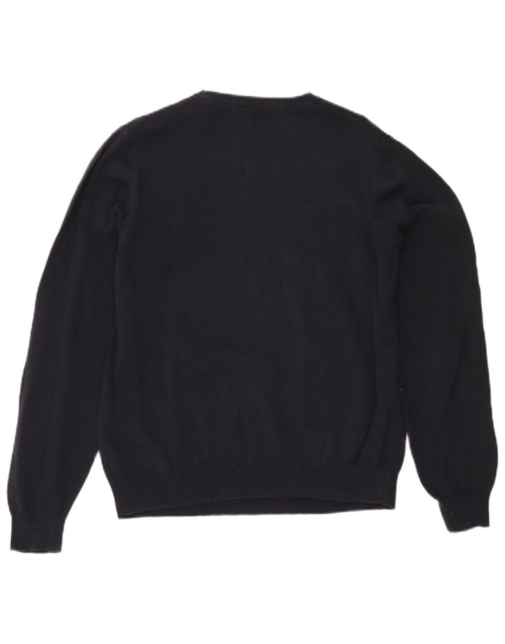 Marks & Spencer Herren Blauer Harbor-Pullover mit Rundhalsausschnitt Mittelmarineblau