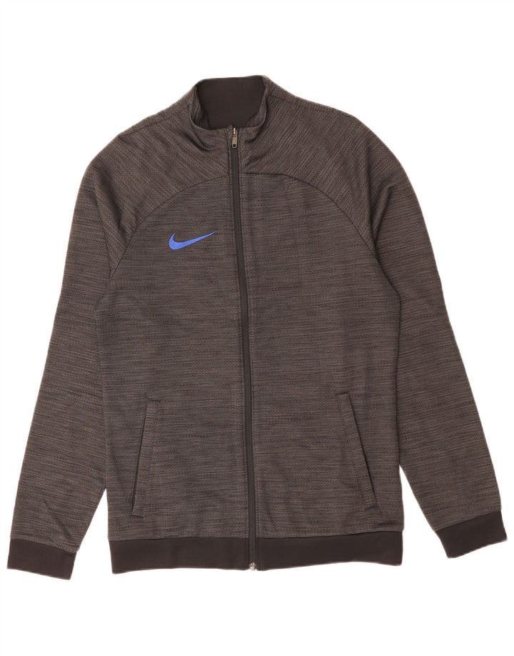 NIKE Herren Dri Fit Trainingsanzug, Oberteil, Jacke, klein, grau geflecktes Polyester