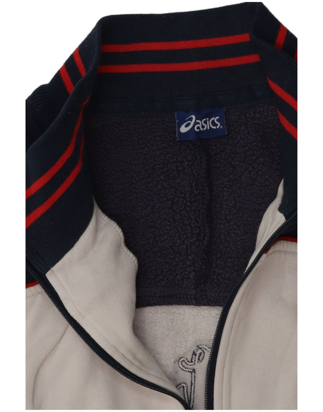 ASICS Herren-Trainingsanzugoberteil mit Grafik, Größe L, Weiß, Farbblock