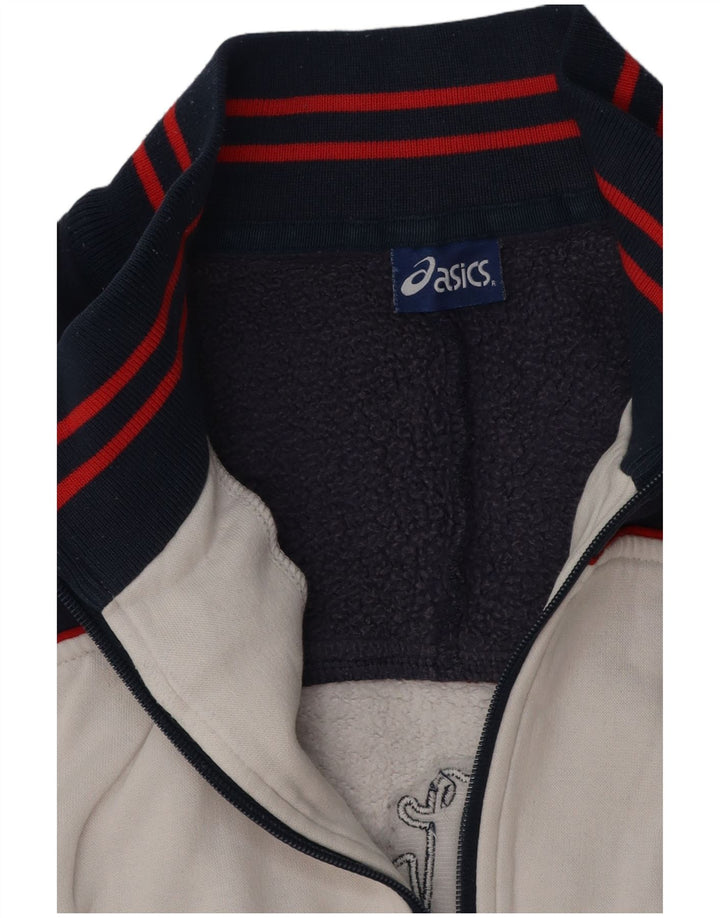 ASICS Herren-Trainingsanzugoberteil mit Grafik, Größe L, Weiß, Farbblock