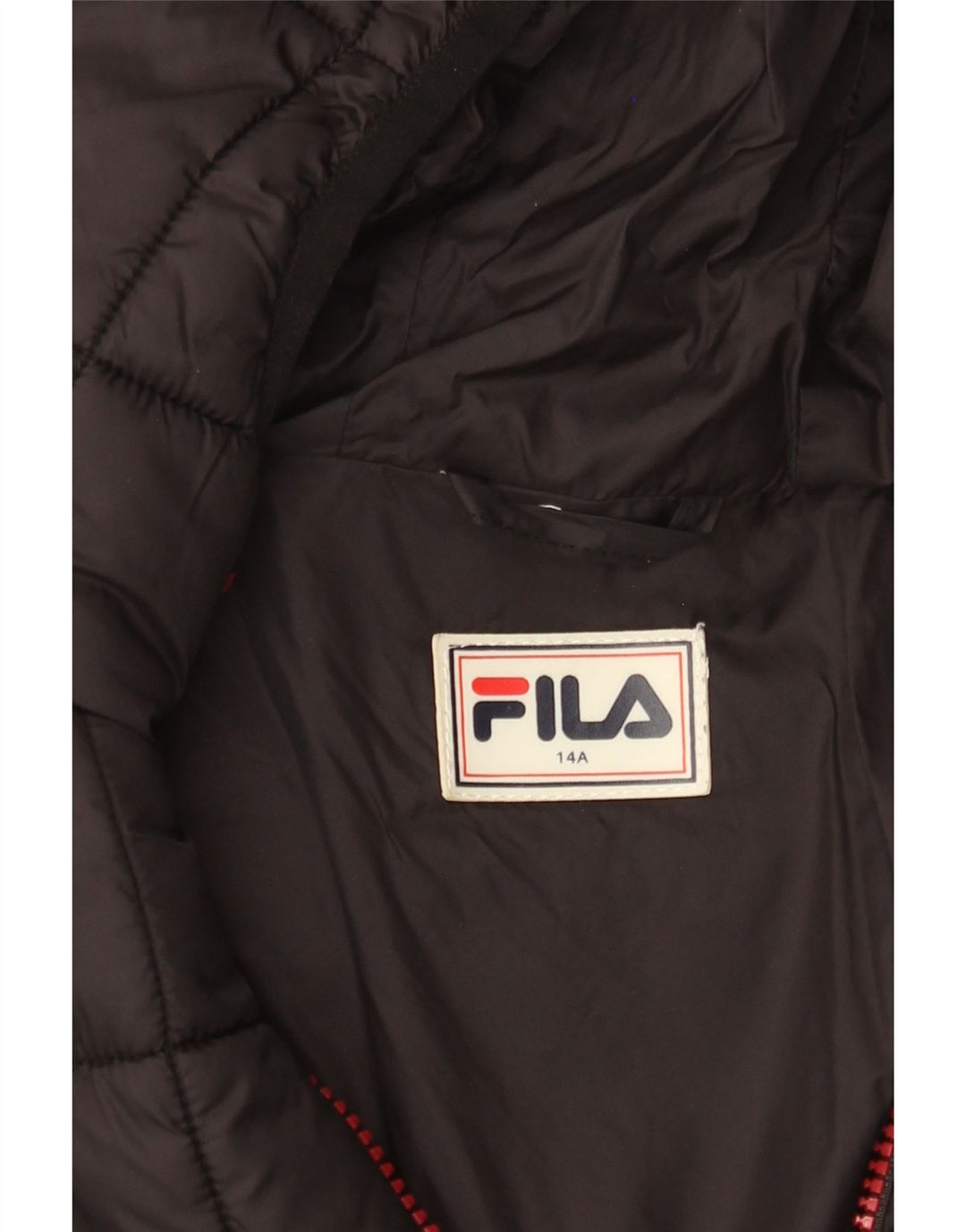 Fila Wattierte Jacke mit Kapuze für Jungen, 13–14 Jahre, Schwarz