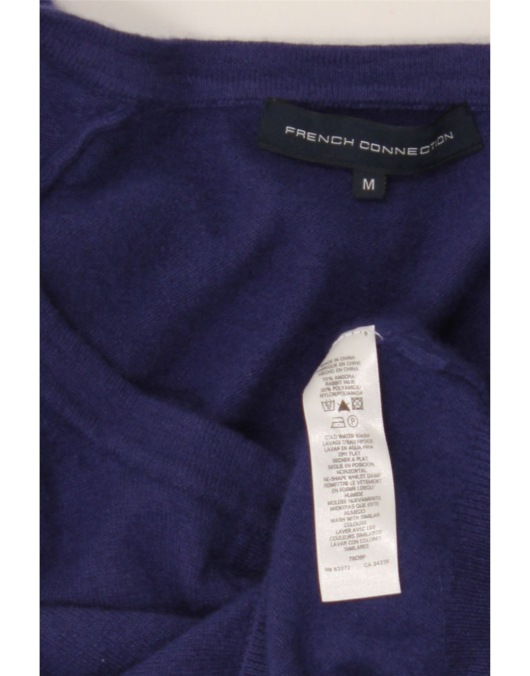 FRENCH CONNECTION Kurzärmliger Bolero-Pullover für Damen, UK 12, Mittel, Marineblau