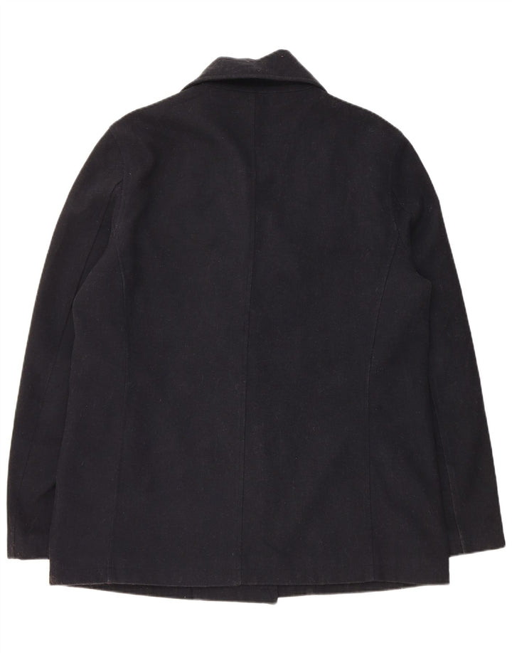 Marks & Spencer Zweireihiger Herrenmantel UK 38 Mittelmarineblaues Polyester