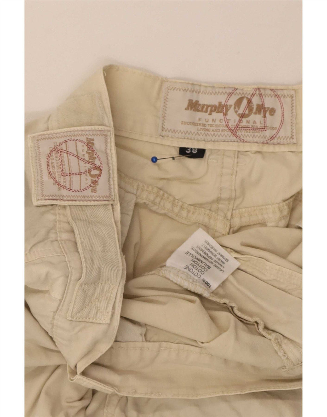 Murphy & Nye Herren Cargoshorts W38 XL Beige Baumwolle