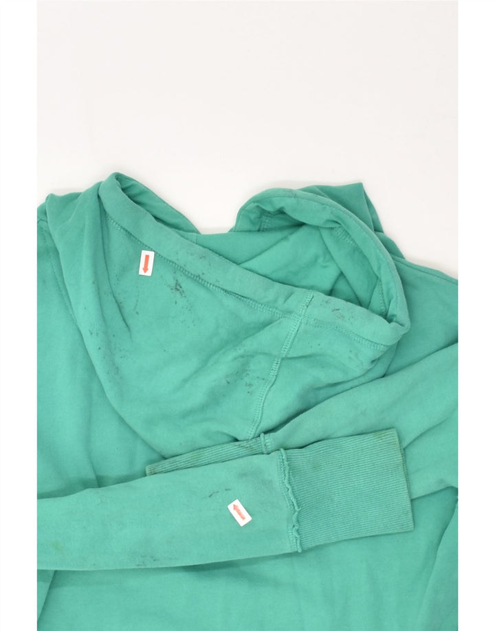 CONVERSE Womens Graphic Hoodie Jumper UK 6 XS Green Cotton | Vintage Converse | Thrift | Second-Hand Converse | Used Clothing | Messina Hembry 