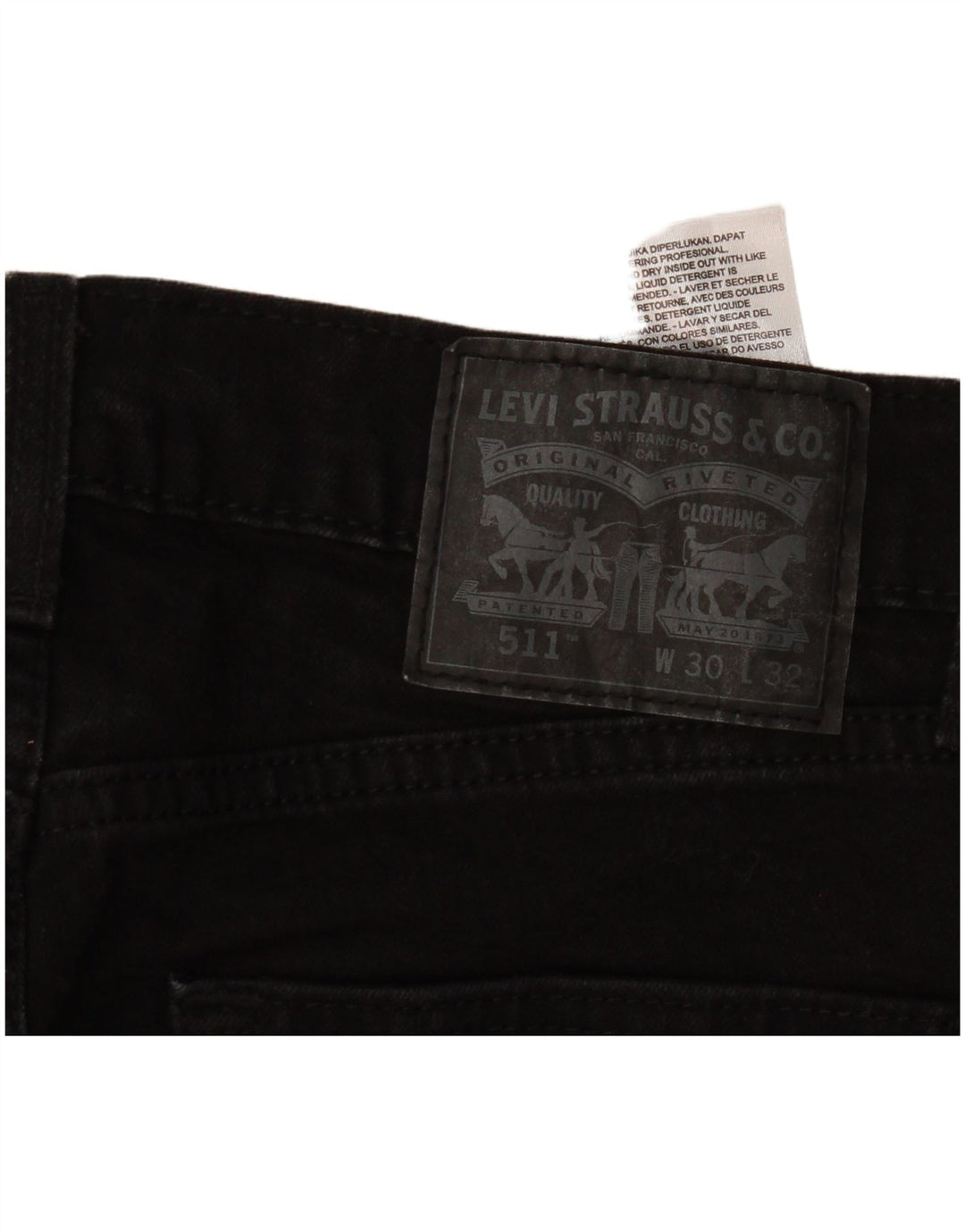 Levi's Herren 511 Slim Jeans W30 L32 schwarze Baumwolle