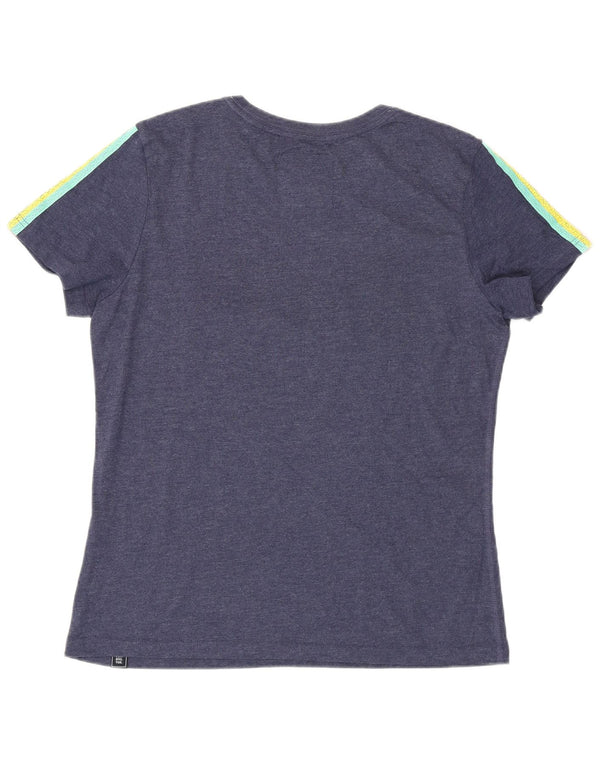 SUPERDRY Grafik-T-Shirt-Oberteil für Damen, UK 14, Größe L, Marineblau, Baumwolle