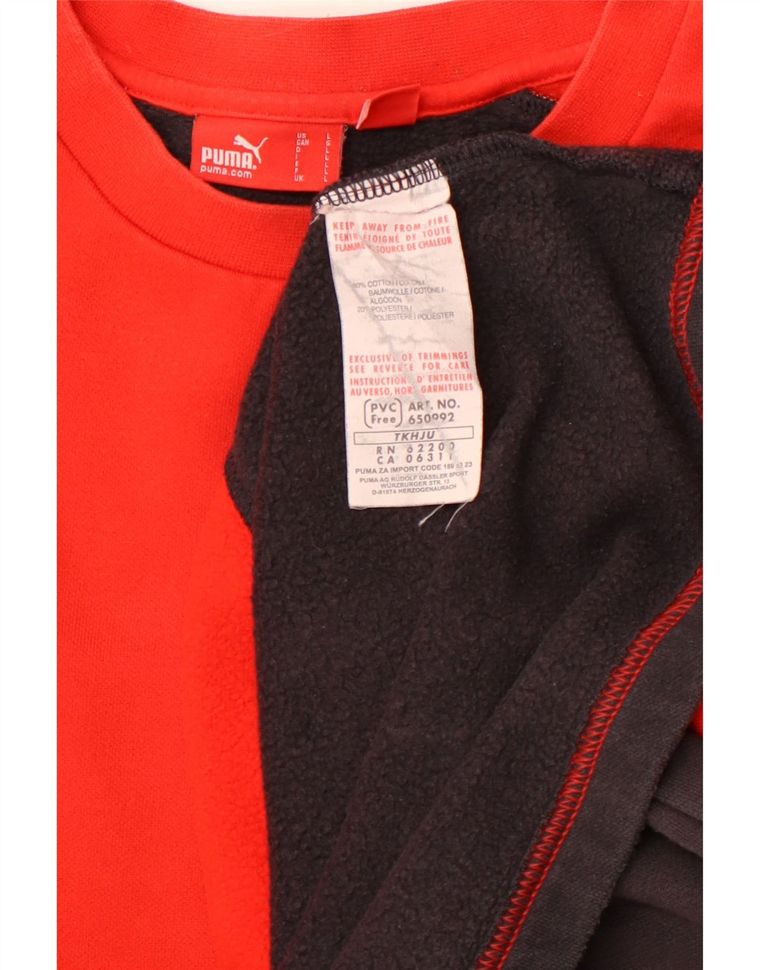 PUMA Herren Grafik-Sweatshirt-Pullover, groß, rot, Colourblock-Baumwolle