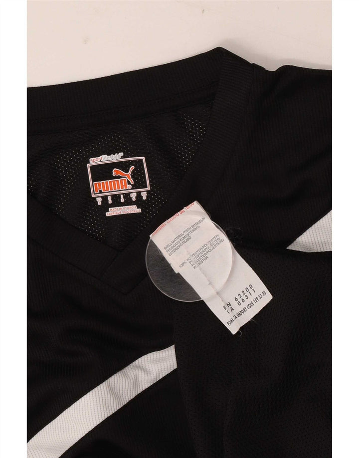 Puma Herren T-Shirt Top Small Schwarz gestreift Polyester