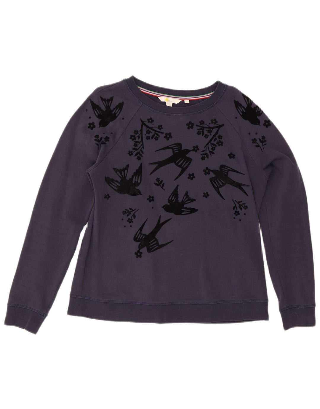 Boden Damen-Sweatshirt mit abstraktem Muster, Gr. 14, mittleres Marineblau