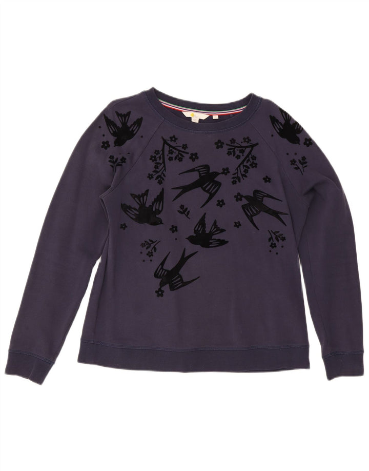 Boden Damen-Sweatshirt mit abstraktem Muster, Gr. 14, mittleres Marineblau