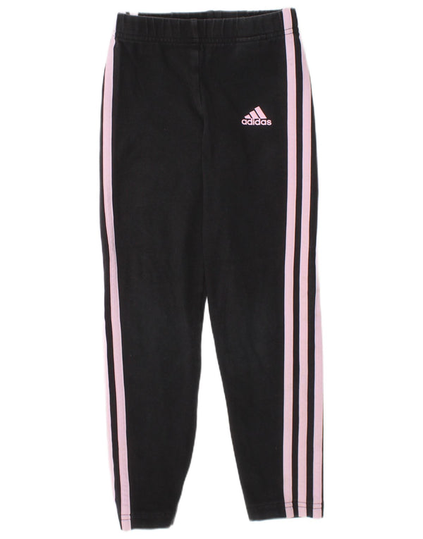 Adidas Mädchen-Leggings, 6–7 Jahre, schwarze Baumwolle