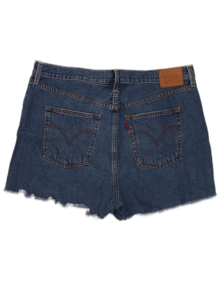 Levi's Damen Ribcage Distressed Denim Shorts W34 Large Blau