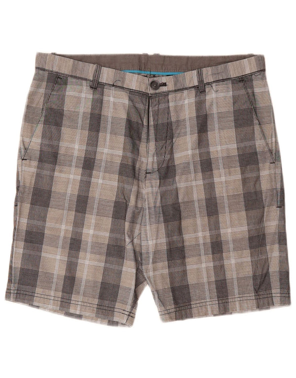 Calvin Klein Herren Chinoshorts W32 mittelgrau karierte Baumwolle