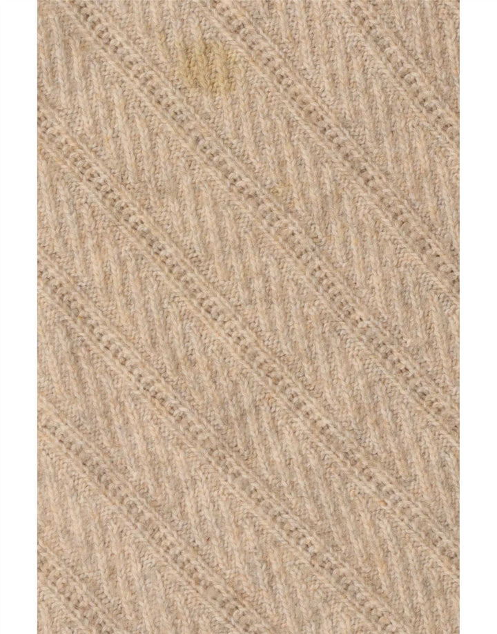 Marks & Spencer Damen-Pullover mit Rundhalsausschnitt, UK 16, Größe L, Beige, Polyester