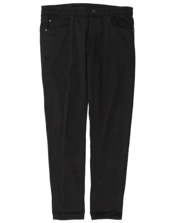 Zara Damen Slim Freizeithose EU 42 Large W32 L31 Schwarze Baumwolle