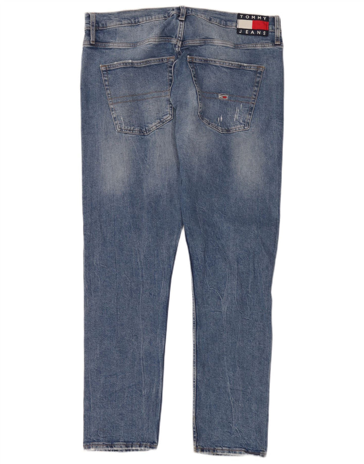 Tommy Hilfiger Herren Distressed Slim Jeans W36 L32 Blaue Baumwolle