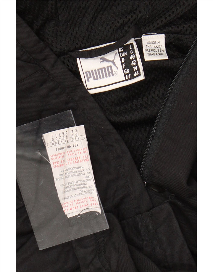 PUMA Damen Anorakjacke mit Kapuze, UK 14, großes schwarzes Nylon