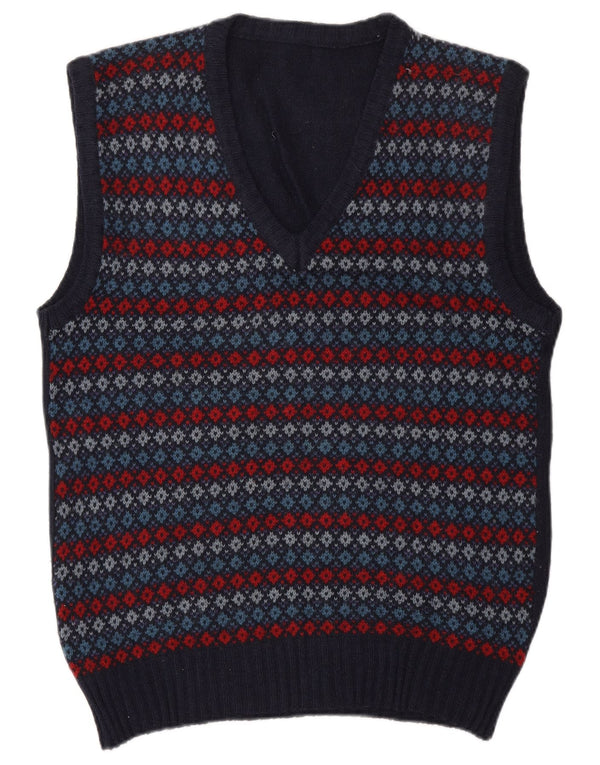 WRANGLER Herren-Tanktop, mittelgroß, Marineblau, Argyle-/Diamant-Wolle