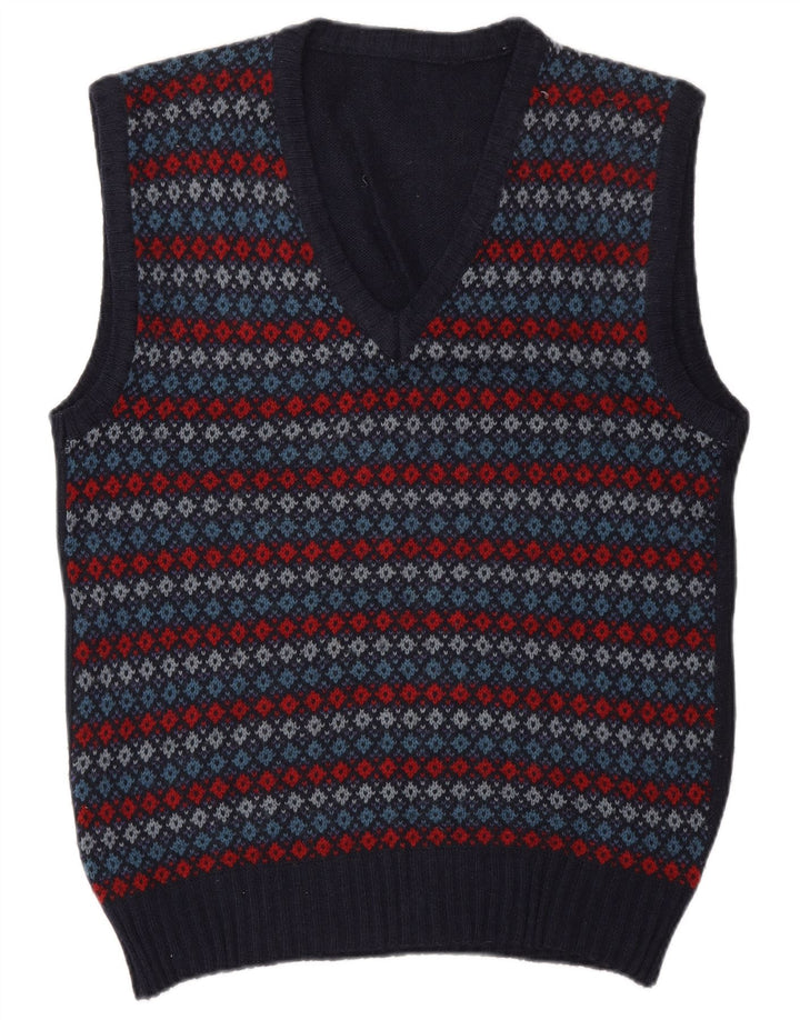 WRANGLER Herren-Tanktop, mittelgroß, Marineblau, Argyle-/Diamant-Wolle