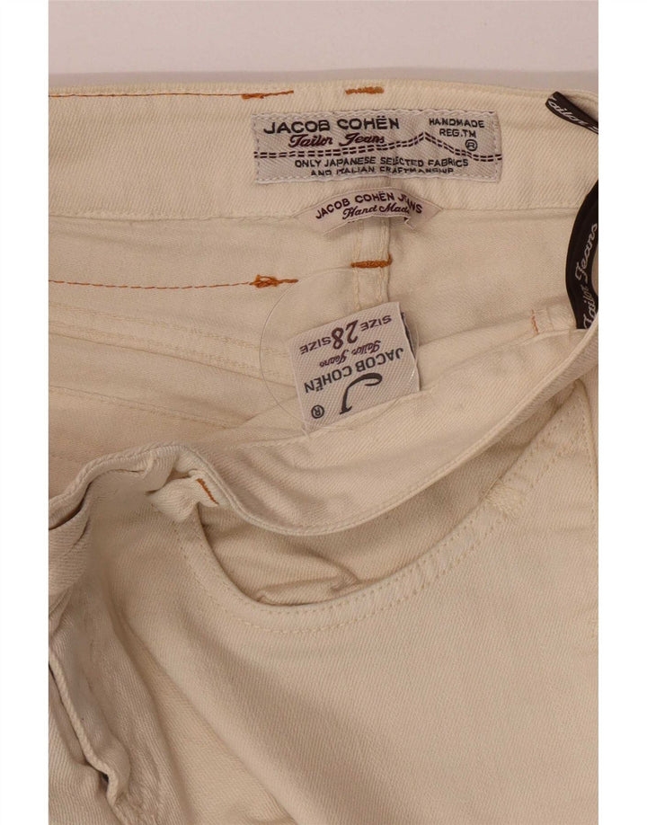 Jacob Cohen Damen Slim Jeans W28 L30 Beige Baumwolle