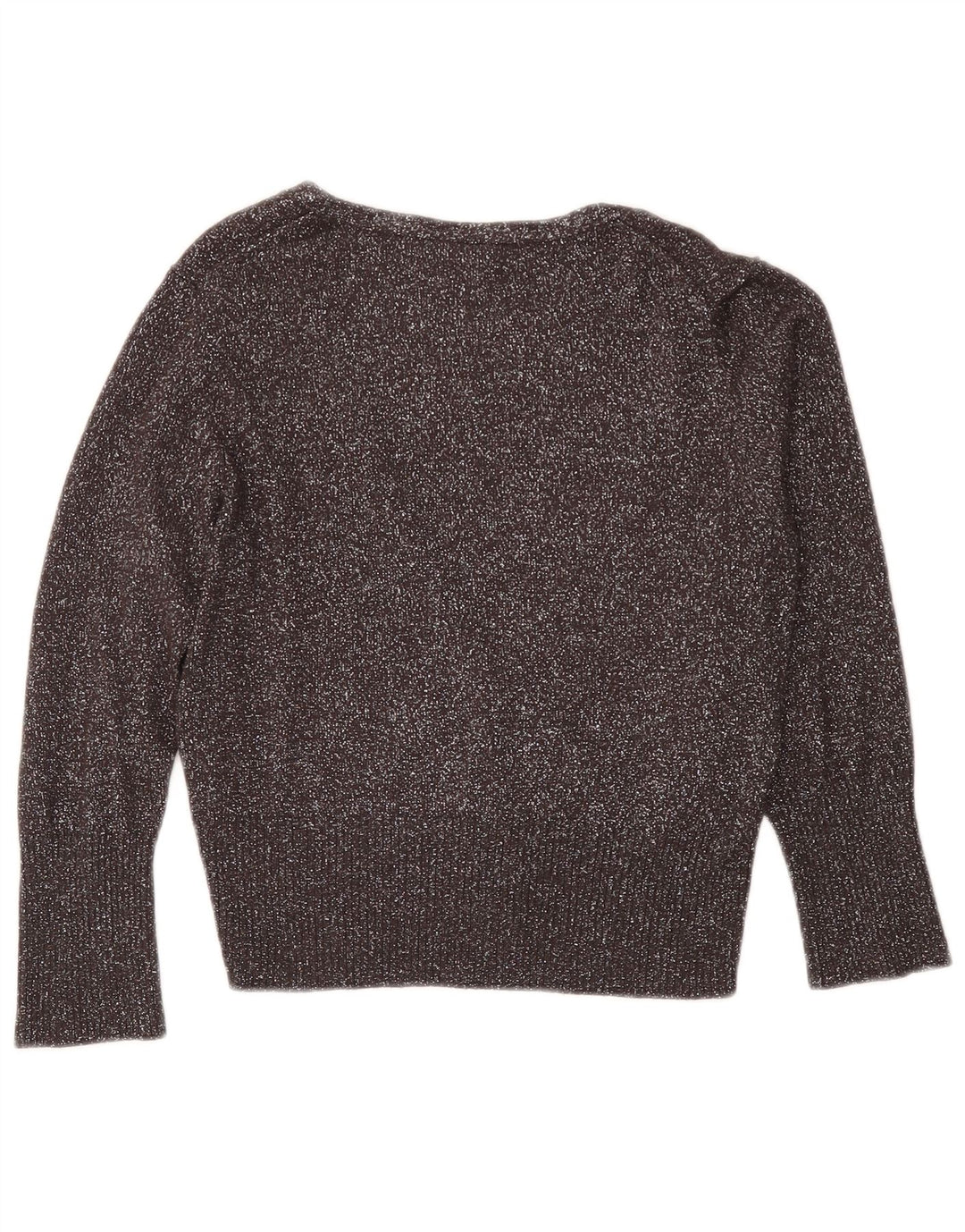 Oasis Damen Crop Cardigan Pullover UK 12 Mittelgrau gefleckte Viskose