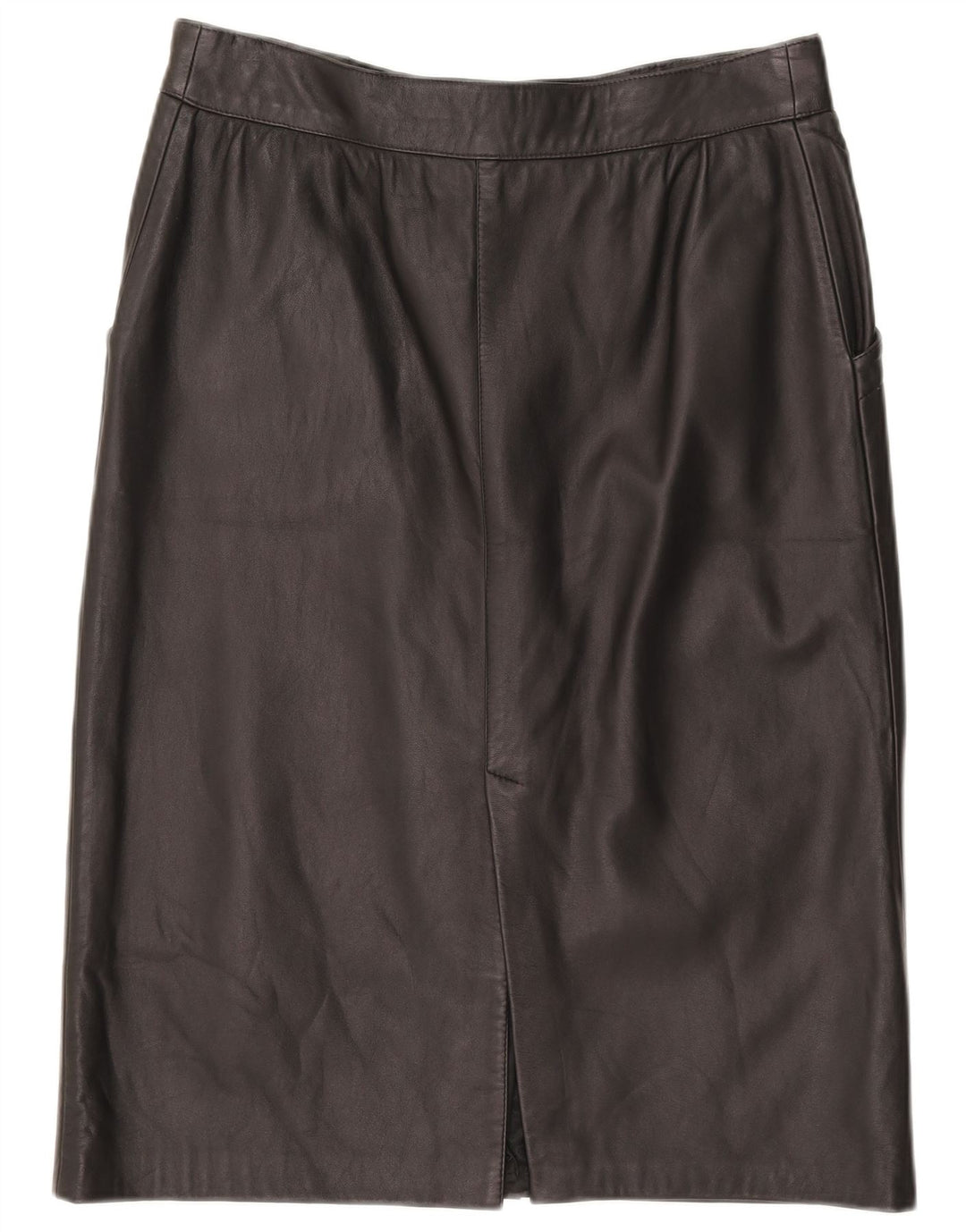 Vintage Damen Lederrock W33 Groß Schwarz