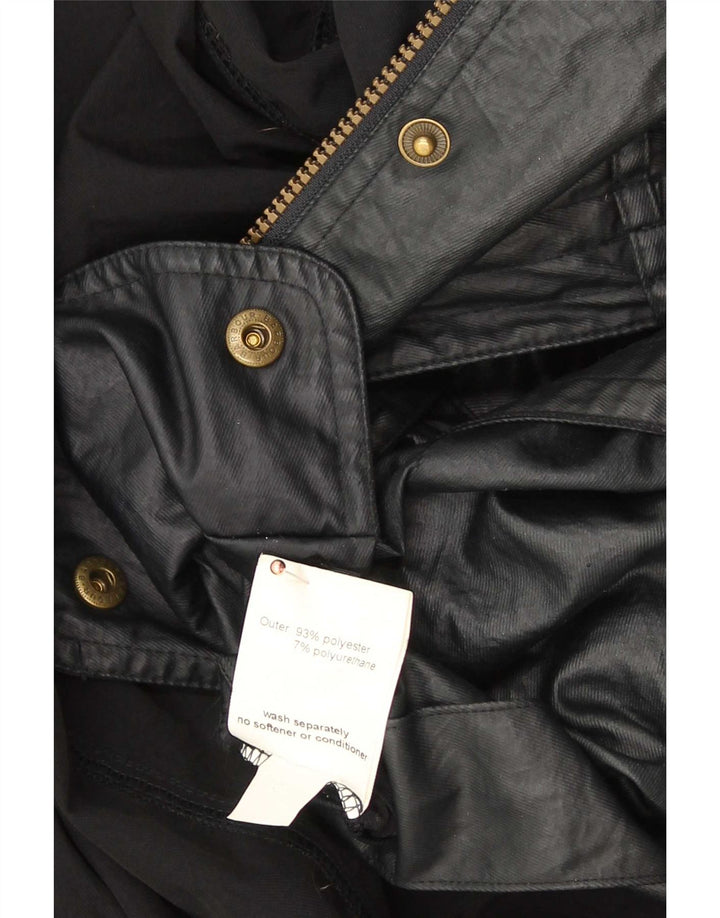Barbour Damen Militärjacke aus Kunstleder, UK 14, Größe L, Schwarz, Polyester