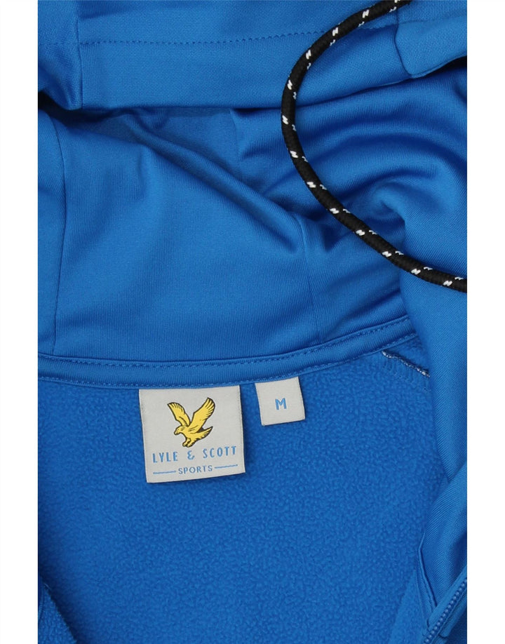 Lyle & Scott Herren-Kapuzenpullover mit Reißverschluss, mittelblau, Farbblock-Polyester