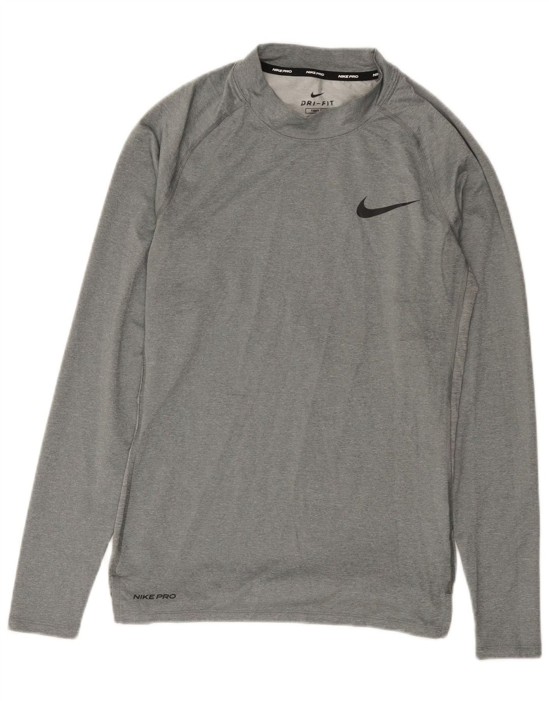 Nike Herren Dri Fit Top Langarm Mittelgraues Polyester