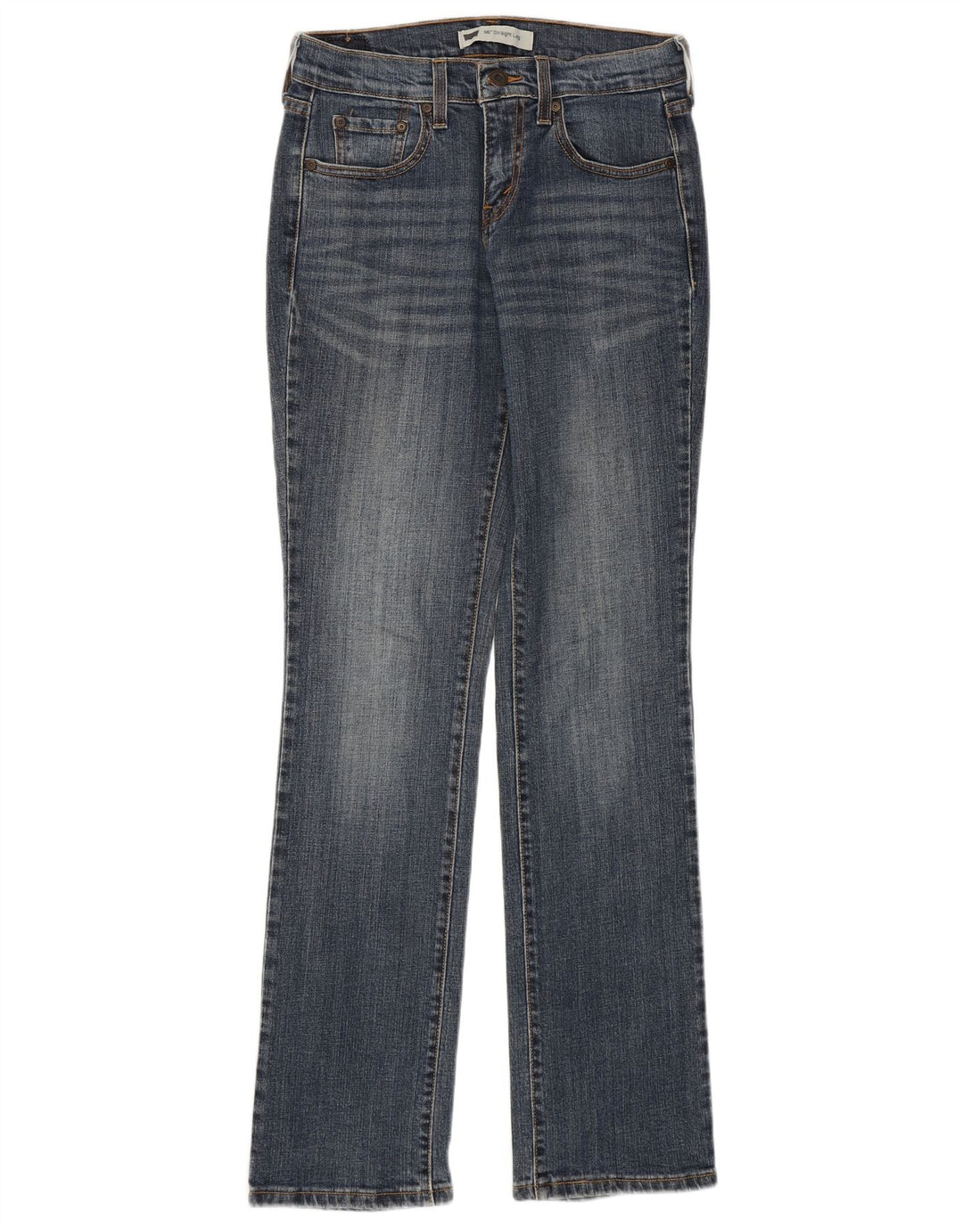 LEVI'S Damen 505 Straight Jeans US 2 XS W25 L31 Blaue Baumwolle