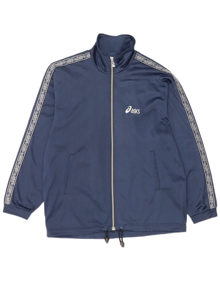 Asics Herren-Trainingsanzugoberteil mit Grafik, mittelgroß, Marineblau