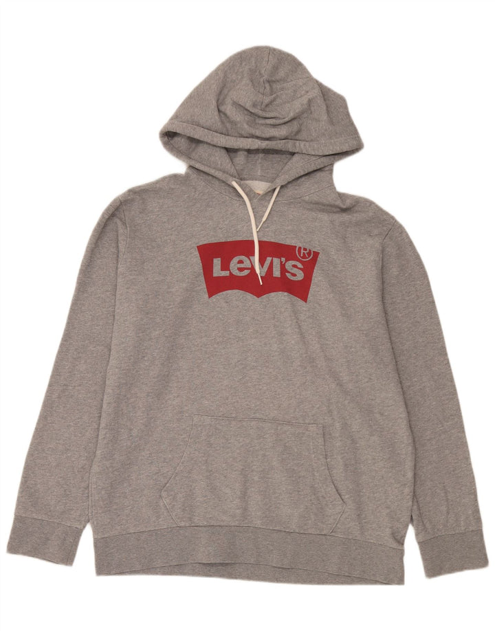 Levi's Herren-Kapuzenpullover mit Grafik, groß, graue Baumwolle